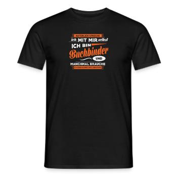 Bookbinder, Funny, Gift, Occupation, Job, Quote - Men's T-Shirt - black - Front - AI Model Male 178 light (178cm)
