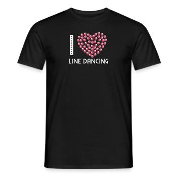 Linedance - Linedancer - Country Heart - J'aime - T-shirt homme - noir - Devant - AI Model Male 178 light (178cm)