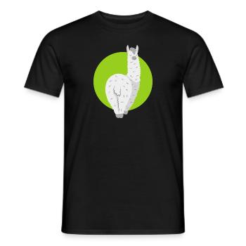 Lustige Lama-Lama-Alpaka-T-Shirt Geschenkideen - Männer T-Shirt - Schwarz - Vorne - AI Model Male 178 light (178cm)