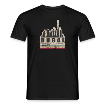 Retro Dubai Tower Stadt Tourismus Geschenk - Männer T-Shirt - Schwarz - Vorne - AI Model Male 178 light (178cm)