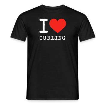 J'aime le curling le curling sur glace - T-shirt homme - noir - Devant - AI Model Male 178 light (178cm)