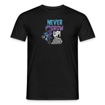 Motorcycle Kids Superbike Gift · Never grow - Men's T-Shirt - black - Front - AI Model Male 178 light (178cm)