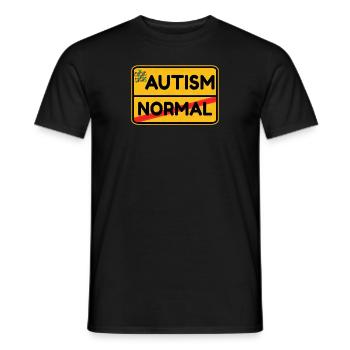 Panneau de signalisation autisme handicap cadeau - T-shirt homme - noir - Devant - AI Model Male 178 light (178cm)