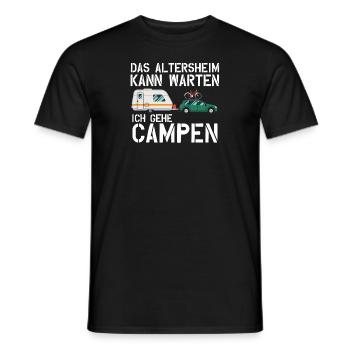 Camping Pensioner Motorhome Gift Leisure Hobby - Men's T-Shirt - black - Front - AI Model Male 178 light (178cm)