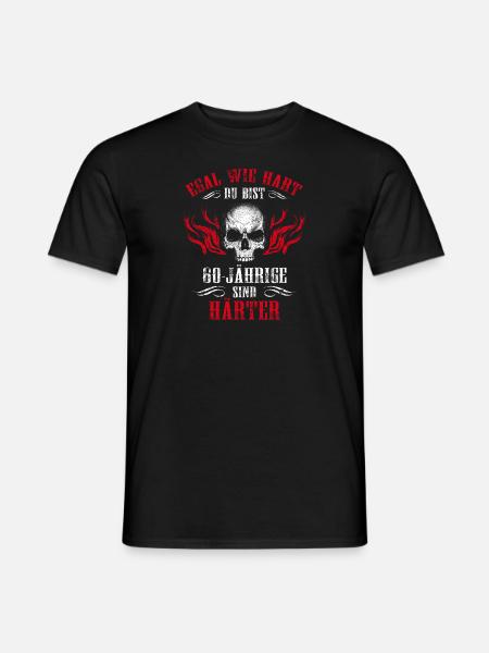 60 year old man skull 60th birthday present - Men's T-Shirt - black