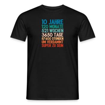 Geburtstagsgeschenk 10 Jährige 10. Geburtstag - Männer T-Shirt - Schwarz - Vorne - AI Model Male 178 light (178cm)
