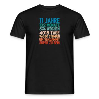 Cadeau d’anniversaire pour 11 ans 11 ans - T-shirt homme - noir - Devant - AI Model Male 178 light (178cm)