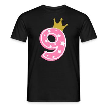 9 Krone 9th birthday 9 years - Men's T-Shirt - black - Front - AI Model Male 178 light (178cm)