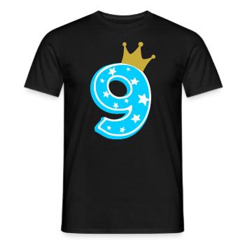 9 crown 9th birthday 9 years - Men's T-Shirt - black - Front - AI Model Male 178 light (178cm)
