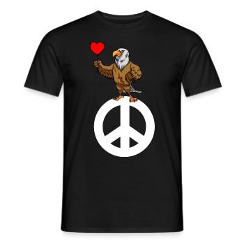 Weißkopfseeadler Peace Frieden Weltfrieden - Männer T-Shirt - Schwarz - Vorne - AI Model Male 178 light (178cm)