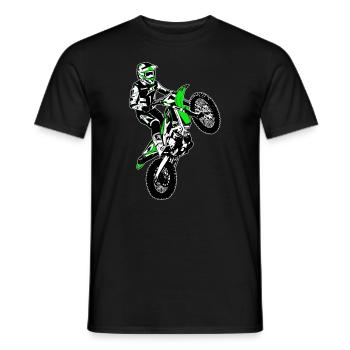 Moto Cross - Motocross - Supercross - MX - SX - T-shirt homme - noir - Devant - AI Model Male 178 light (178cm)