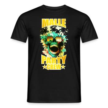 Malle Party Crew Totenkopf Mallorca - Männer T-Shirt - Schwarz - Vorne - AI Model Male 178 light (178cm)