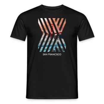 San Francisco Golden Gate Bridge Vacation America U.S. - Men's T-Shirt - black - Front - AI Model Male 178 light (178cm)