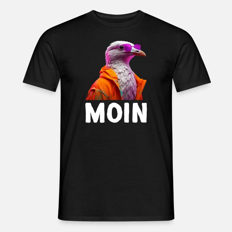 Möwe mit Sonnenbrille Moin Coole Möwen Seevogel - Männer T-Shirt - Schwarz