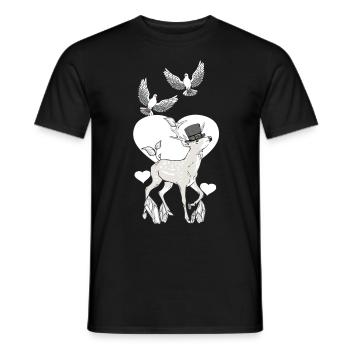 Hirsch Vintage Retro Old School Fantasy Wildtiere - Männer T-Shirt - Schwarz - Vorne - AI Model Male 178 light (178cm)
