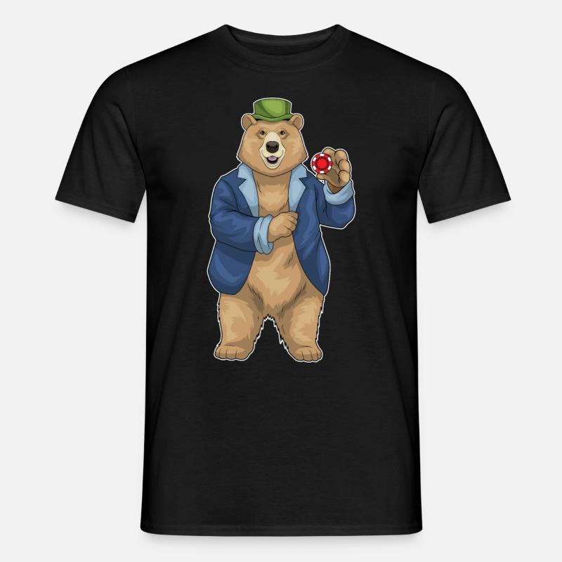 Bear Poker Poker Chips - Men’s T-shirt - black
