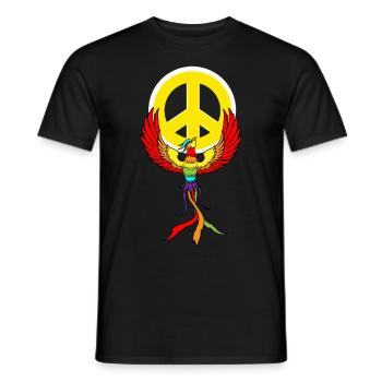 Phoenix Paix Symbole de la paix Paix Phénix Paix - T-shirt homme - noir - Devant - AI Model Male 178 light (178cm)