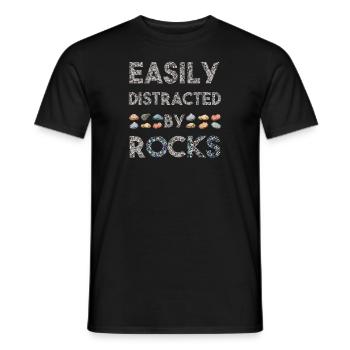 Geology Easily Distracted By Rocks Collector - Men's T-Shirt - black - Front - AI Model Male 178 light (178cm)
