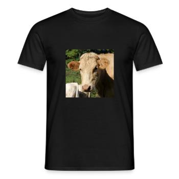 Affiche vache - T-shirt homme - noir - Devant - AI Model Male 178 light (178cm)