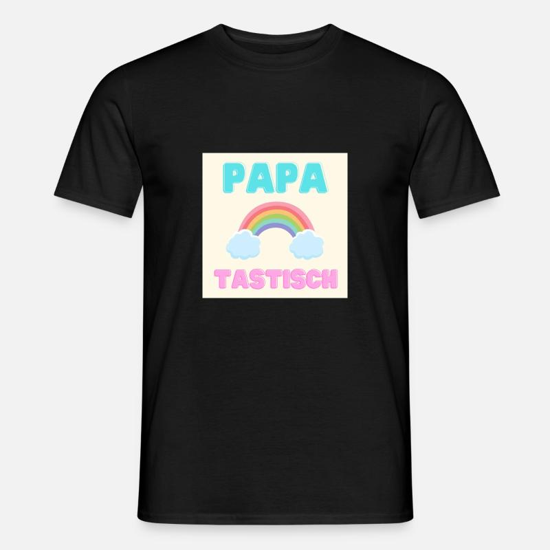 papatastisch - Regenbogen (Rainbow) Version - Männer T-Shirt - Schwarz
