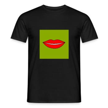 Pop-Art Lippen Lippenstift Poster bunt Geschenk - Männer T-Shirt - Schwarz - Vorne - AI Model Male 178 light (178cm)