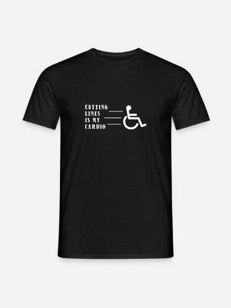 Rollstuhl Rollstuhlfahrer - Männer T-Shirt - Schwarz