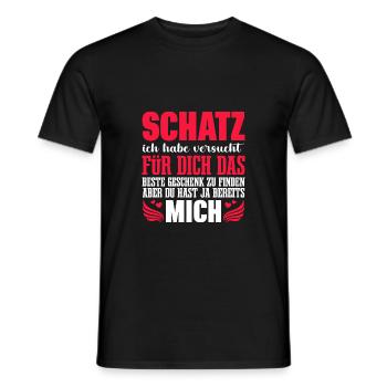 Ehe Freundin Schatz Partnerin Geschenkidee - Männer T-Shirt - Schwarz - Vorne - AI Model Male 178 light (178cm)