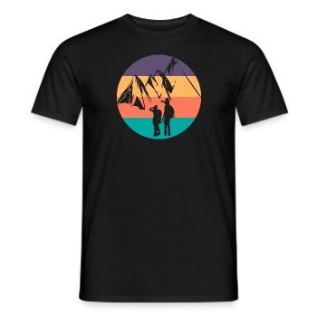 Hiking, hiking - Men's T-Shirt - black - Front - AI Model Male 178 light (178cm)