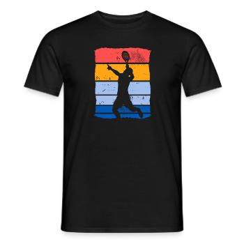 Retro Padelspieler Padel-Tennis Padeltennis - Männer T-Shirt - Schwarz - Vorne - AI Model Male 178 light (178cm)