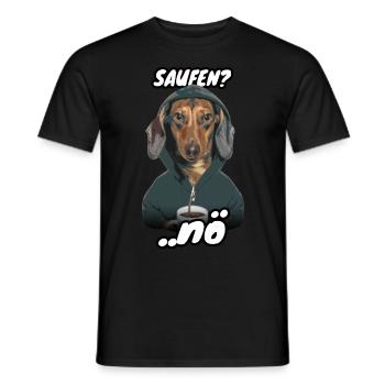 Dackel Spruch Saufen - Männer T-Shirt - Schwarz - Vorne - AI Model Male 178 light (178cm)