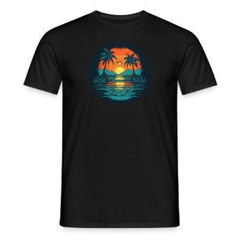Sonnenaufgang am Strand - Männer T-Shirt - Schwarz - Vorne - AI Model Male 178 light (178cm)