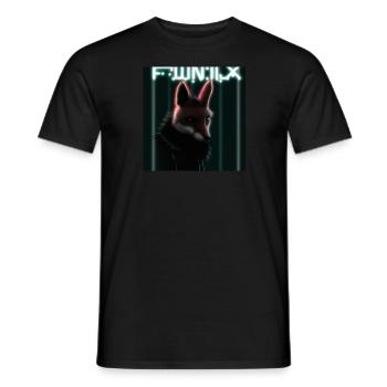 Renard Cyberpunk - T-shirt homme - noir - Devant - AI Model Male 178 light (178cm)