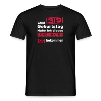 geburtstag 39 - Männer T-Shirt - Schwarz - Vorne - AI Model Male 178 light (178cm)
