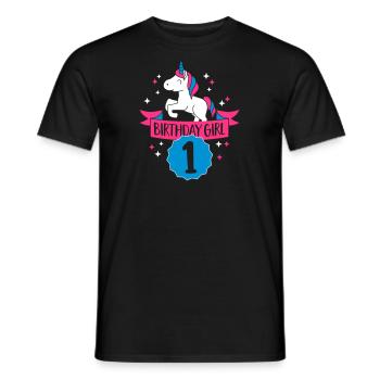 Birthday Girl - one Years old - T-shirt homme - noir - Devant - AI Model Male 178 light (178cm)