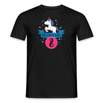 Birthday Girl - eight Years old - T-shirt homme - noir - Devant - AI Model Male 178 light (178cm)