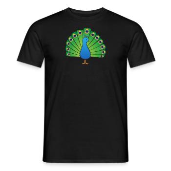 Paon coloré: né pour se démarquer! Cadeau d'oiseau - T-shirt homme - noir - Devant - AI Model Male 178 light (178cm)