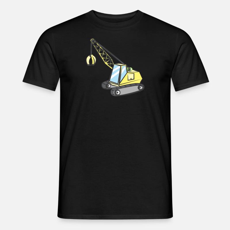 Kran mit Greifzange - Männer T-Shirt - Schwarz