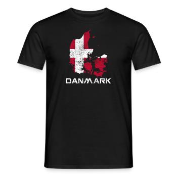 Danemark Carte du drapeau danois - T-shirt homme - noir - Devant - AI Model Male 178 light (178cm)