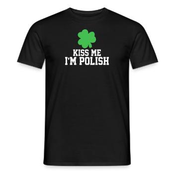 St. Patricks Day Kleeblatt Polnischer Kuss - Männer T-Shirt - Schwarz - Vorne - AI Model Male 178 light (178cm)