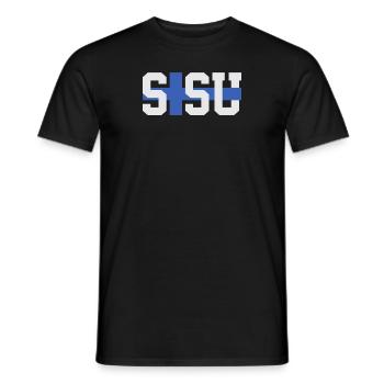 Sisu Finnoise Finnoise Drapeau finlandais - T-shirt homme - noir - Devant - AI Model Male 178 light (178cm)