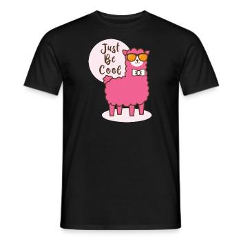 Cool Lama Lama Alpaca - Paroles drôles - T-shirt homme - noir - Devant - AI Model Male 178 light (178cm)
