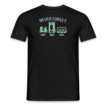 Diskette VHS-Band - Männer T-Shirt - Schwarz - Vorne - AI Model Male 178 light (178cm)