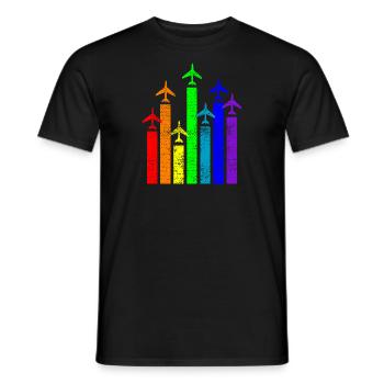 Pilot Flieger Flugzeug - Männer T-Shirt - Schwarz - Vorne - AI Model Male 178 light (178cm)