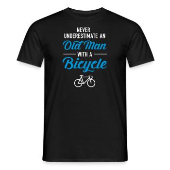 Old Man - Bicycle - Men's T-Shirt - black - Front - AI Model Male 178 light (178cm)
