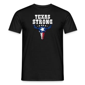 Longhorn Texas Flagge - Männer T-Shirt - Schwarz - Vorne - AI Model Male 178 light (178cm)