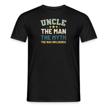 Onkel - Männer T-Shirt - Schwarz - Vorne - AI Model Male 178 light (178cm)