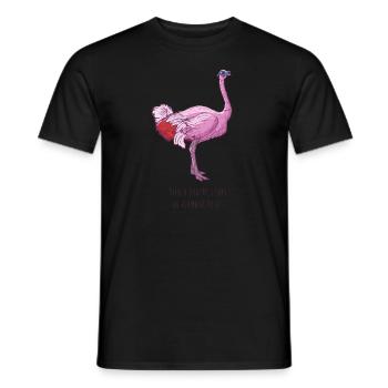 Pink ostrich - Men's T-Shirt - black - Front - AI Model Male 178 light (178cm)