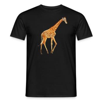 Giraffe animals africa animal wilderness safari wildlife - Men's T-Shirt - black - Front - AI Model Male 178 light (178cm)
