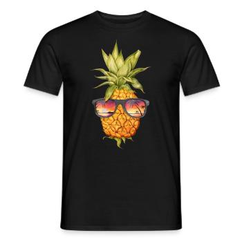 Ananas Lunettes de soleil Hawaii Plage - T-shirt homme - noir - Devant - AI Model Male 178 light (178cm)