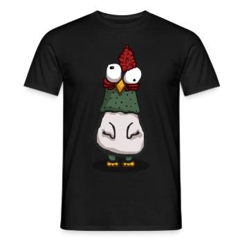 Verrücktes Huhn mit großen Augen - Männer T-Shirt - Schwarz - Vorne - AI Model Male 178 light (178cm)